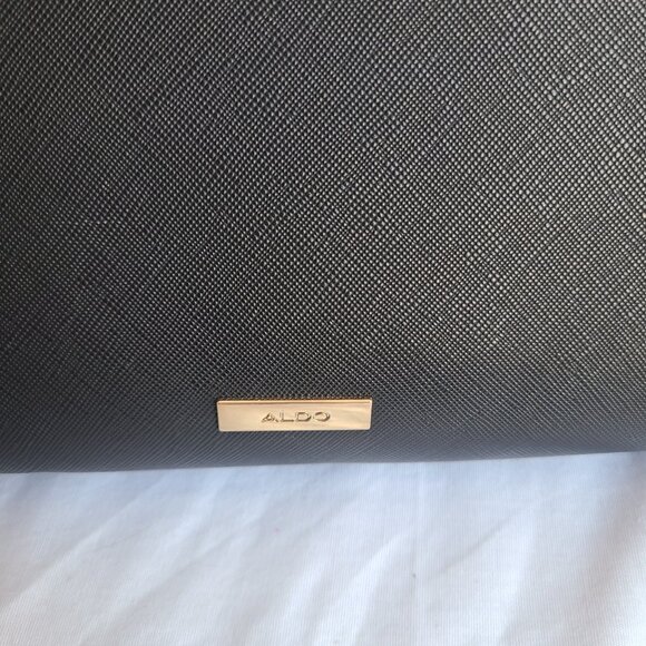 Aldo Faux Leather Black Satchel Handbag Purse - Picture 11 of 11